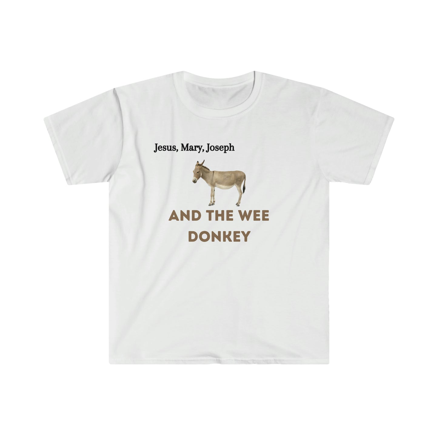 Jesus, Mary, Joseph & the wee Donkey  T-shirt