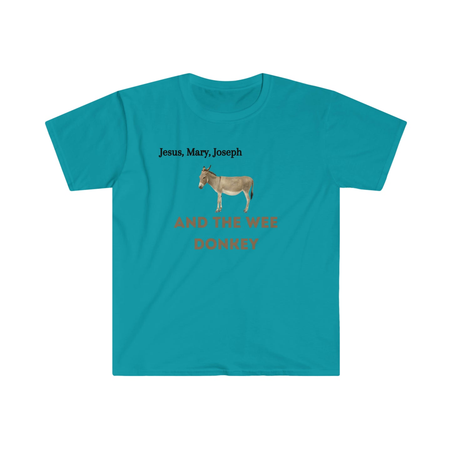 Jesus, Mary, Joseph & the wee Donkey  T-shirt